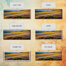 Orange and Purple Flowers in Bloom, Office Poster, Extra Large Wall Art, Framed Panoramic Canvas Print, Framed Wall Decor