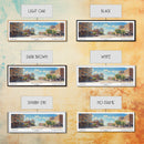 Wichita Kansas Panoramic Framed Canvas Print, Retro Travel Poster, Artistic Wall Art, Unique Living Room Decor, Office Gift, Original Artwork