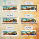 Miami Florida Panoramic Framed Canvas Print, Mid Century Modern Wall Art, Pop Art Home Decor, Retro Style Travel Poster