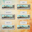 Fort Worth Texas Panoramic Wall Art, Mid Century Modern Framed Canvas Print, Retro Pop Art Travel Poster, Office Art, Living Room Decor
