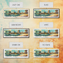 Tampa Florida Panoramic Wall Art, Mid Century Modern Framed Canvas Print, Retro Pop Art Travel Poster, Living Room and Office Wall Art
