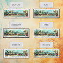 Tucson Arizona Panoramic Wall Art, Mid Century Modern Framed Canvas Print, Retro Pop Art Travel Poster, Living Room and Office Decor