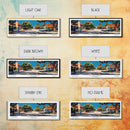 Concord California Panoramic Painting, Mid Century Modern Framed Canvas Print, Retro Pop Art Travel Poster, City Wall Decor, Office Decor