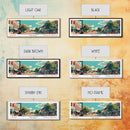 Edison New Jersey Panoramic Painting, Mid Century Modern Framed Canvas Print, Retro Pop Art Travel Poster, City Wall Decor, Home Decor