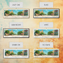 Round Rock Texas Panoramic Painting, Mid Century Modern Framed Canvas Print, Retro Pop Art Travel Poster, City Art, Office Wall Decor, Living Room Art