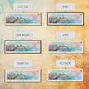 Tarragona Spain Panoramic Travel Poster, Framed Canvas Print or Metal Wall Art, Travel Art, Home Decor, Panoramic Painting, Midcentury Art