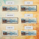 Jackson Lake Wyoming Framed Canvas Print, Lake House Art, Panoramic Wall Art, Travel Poster, Stunning Lake Painting, Nature Art