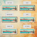 Alamo Lake Arizona Framed Canvas Print, Panoramic Travel Poster, Midcentury Modern Wall Art, Pop Art, Scenic Bedroom Art