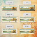 Birch Northwest Territories Framed Canvas Print, Panoramic Wall Art, Midcentury Modern, Pop Art, Travel Poster, Scenic Living Room Decor, Lake House Art