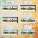 DeGray Lake Arkansas Framed Canvas Print, Midcentury Modern Panoramic Wall Art, Bedroom Decor, Pop Art, Travel Poster Art, Scenic Nature Painting