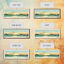 Lake Nokomis Minneapolis Framed Canvas Print, Panoramic Wall Art, Midcentury Modern, Pop Art, Bedroom Art, Travel Poster, Lake House Decor