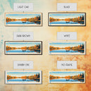 Little Barbee Lake, Indiana Panoramic Wall Art Framed Canvas Print, Midcentury Modern, Pop Art, Home Decor, Travel Poster, Living Room Art