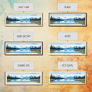 Shogvik Lake, Alaska Framed Canvas Print, Panoramic Travel Poster, Midcentury Modern Art, Home Decor, Pop Art, Wall Art