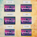 Penguins on the nice, cute animal prints, framed canvas print, synthwave / vaporwave art