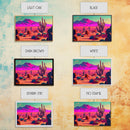 Vaporwave Aesthetic Cactus Art, Retro Desert Abstract, framed canvas print, Arizona art
