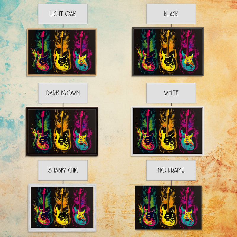 Psychedelic Electric Guitar Graffiti Pop Art, Instrument Drawings, Fra