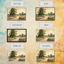 Vintage Landscape Wall Art Print, Nature Framed Large Gallery Art, Minimalist Art Ready to Hang, With Hangers, Muted Farmhouse Art