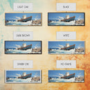 Man Vs. Ocean, Tugboat Crashing On The Rockets, Framed Canvas Print, Nautical Decor, Nautical Centerpiece