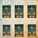 Elegant Ballroom Christmas Dance Scene with Holiday Lights and Decorations, Perfect Holiday Decor for Winter Wonderland, Framed Canvas Print