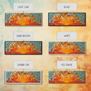 Wood Framed Mid Century Modern Wall Art - Sunset Mosaic Tiles Print - Horizontal Modern Wall Art - Panoramic Above Bed Decor - Boho Wall Art