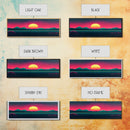 Synthwave Sunset Over The Mountains, Wireframe Art, Framed Canvas Print, Wire Frame Retro 1980s Style Wall Art