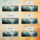 Moody Landscape Painting Print, Overcast Stormy Day In The Mountains, Thought Provoking Wall Art, Oversized Panoramic Ultra Wide Art