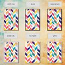 Pastel Chevrons Wall Art, Framed Canvas Print, Wood Framed Wall Art, Framed Wall Art, Gift Idea, Home Decor