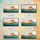 Kitsch Sunset Landscape Painting Print, Boho Wall Decor, Minimalist Wall Art, Eclectic Gift Idea, Kitsch Living Room Decor