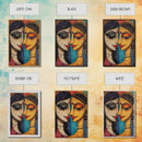 Abstract Madhubani Style Wall Art, Framed Canvas Print, Madhubani Painting, Madhubani Art