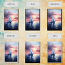 Vaporwave Sail Boat at Sunset, Framed Canvas Print, Retro Sail Boat Painting