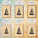 Christmas Bell Painting Print - Wood Framed Wall Art - Christmas Decor - Boho Christmas - Minimalist Christmas