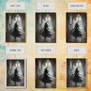 Witchy Decor Framed Canvas Print, Dark Academia, Witch Painting Print, Gothic Decor, Moody Witch Oil Painting, Halloween Art