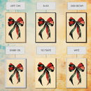 Christmas Bow Canvas Print - Framed Canvas - Minimalist Christmas Art - Boho Christmas Art - Rustic Christmas Art