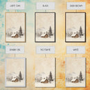 Winter Cabin Canvas Print - Framed Canvas - Minimalist Christmas Art - Boho Christmas Art - Rustic Christmas Art - Winter Decor - Cabin Decor