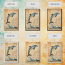 Wabi Sabi Dolphin Print, Framed Canvas Print, Dolphain Painting, Dolphin Print, Nautical Decor, Dolphin Art, Boho Style Minimalist Art