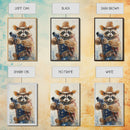 Rootin' Tootin' Racoon Cowboy, Framed Canvas Print, Ready to Hang, Racoon Painting