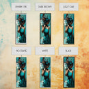 Moody Woman Framed Canvas Print in Teal, Dark Romance Painting, Moody Art, Living Room Art, Gift Idea, Vertical Wall Art
