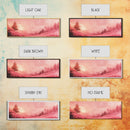 Misty Pink Landscape Canvas Print Forest at Dusk Painting Light Pink Wall Art Smoky Mountain Art Panoramic Art Bedroom Decor Gift