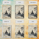 Serenity Silhouette Canvas Print Featuring Pine Tree Art, Rustic Neutral Zen Wall Art, Wabi Sabi Minimalist Decor for Peaceful Living