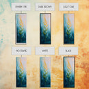 Botanical, teal and gold, minimalist art, wabi sabi art, vertical wall art, framed canvas print, modern decor, bedroom art