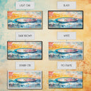 Coastal wall art, surf wall art, framed canvas print, extra wide art, nautical decor, vibrant painting, panoramic art, tropical art