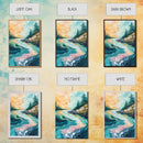Swirling River Art, Abstract Nature Scene, Dreamy Landscape, Flowing Water, Boho Wall Art, Colorful Decor, Canvas Print