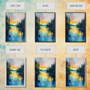 Golden Glow, lake Tahoe art, mountain painting, landscape painting, above bed wall art, framed canvas print, panoramic painting