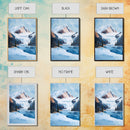 Snowy Mountain Lake, mountain painting, landscape painting, lake Tahoe art, extra wide art, panoramic art, Canvas Print