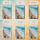 Ocean Shore, beach painting, coastal landscape art, nautical wall art, living room art, abstract seascape, framed canvas print