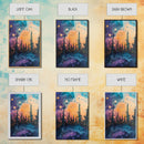 Cosmic Trees, forest at dusk painting, pine tree art, fantasy landscape, moody art, celestial wall art, mystical art, canvas print