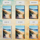 Coastal Sand Dunes Framed Canvas Print Serene Beach Painting, Ocean Landscape Wall Art, Relaxing Bedroom Decor, Nautical Home Style