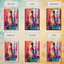 Abstract Geisha, Colorful Woman Art, Japanese Painting, Wabi Sabi Art, Boho Art, Pink Wall Art, Framed Canvas Print, Gift Idea