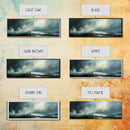 Stormy Ocean Waves Framed Canvas Print Dark Seascape Art, Moody Coastal Decor, Large Nautical Painting, Office or Living Room Art