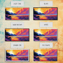 Lakeside Sunset, Vibrant Landscape Art, Warm Color Nature Scene, Bold Scenic Print, Framed Canvas Print, Living Room Wall Art